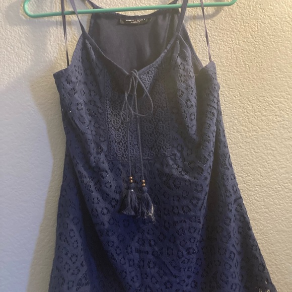 Romeo & Juliette lace tassel ties tank navy medium - Picture 8 of 11